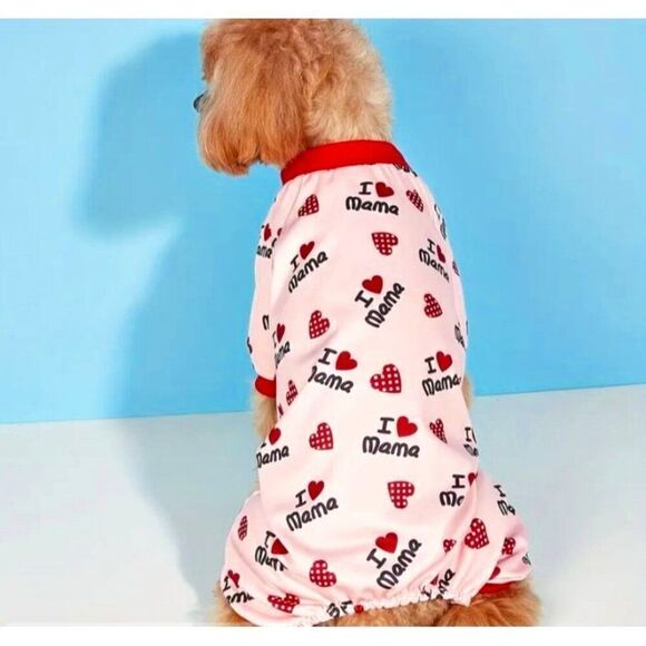 I Love Mama Dog Cat‎ Pet Medium Pajamas NWOT - Picture 1 of 5